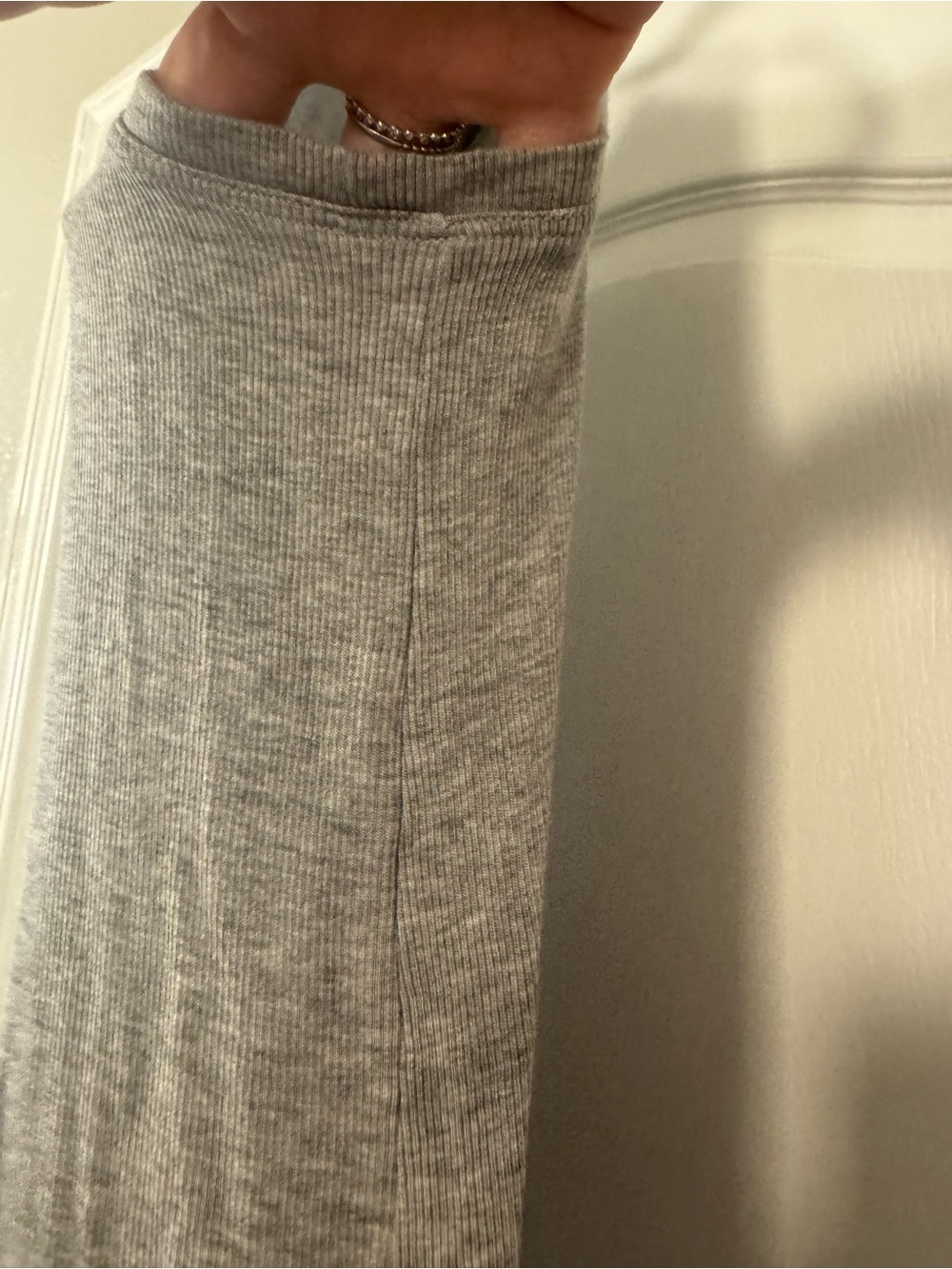 Athleta Grey Ribbed Tank Top - Picture 8 of 9